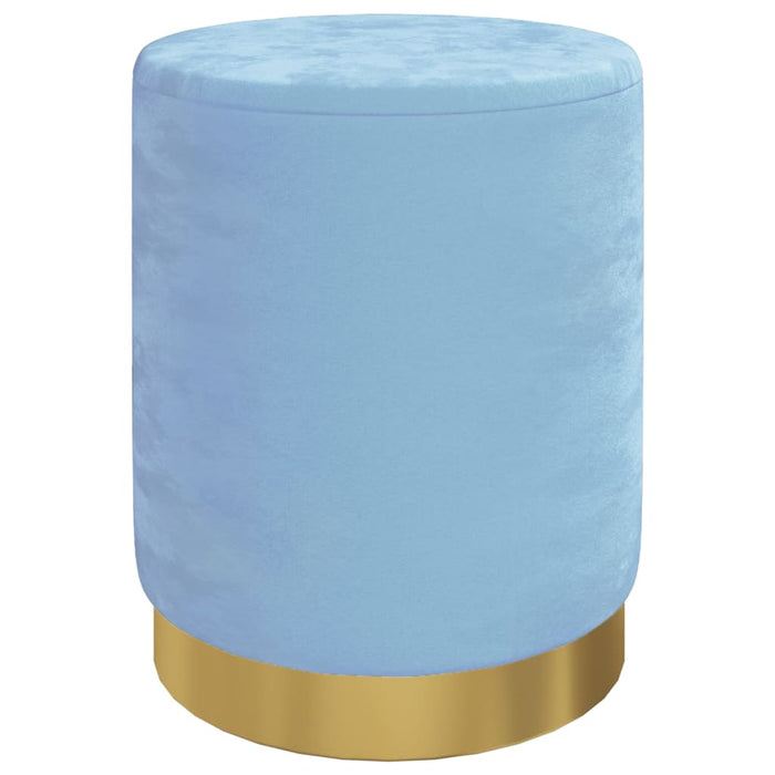 Taburet depozitare rotund, albastru deschis, catifea 31 x 37 cm WALTI