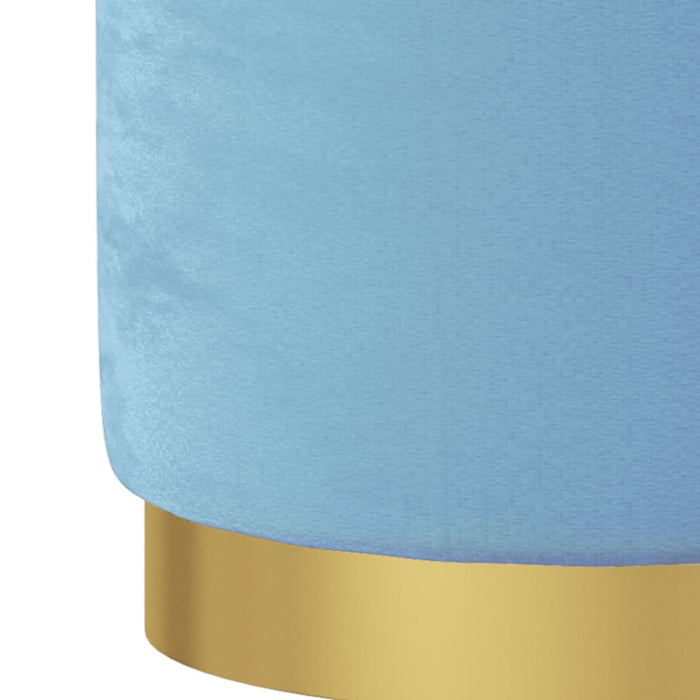 Taburet depozitare rotund, albastru deschis, catifea 31 x 37 cm WALTI