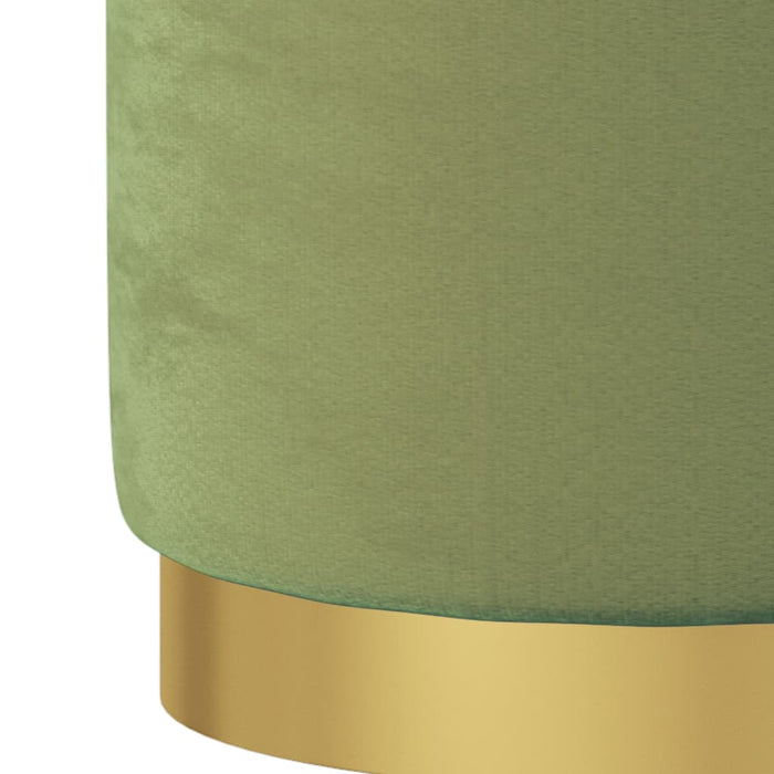 Taburet depozitare rotund, verde muştar, catifea 31 x 37 cm WALTI