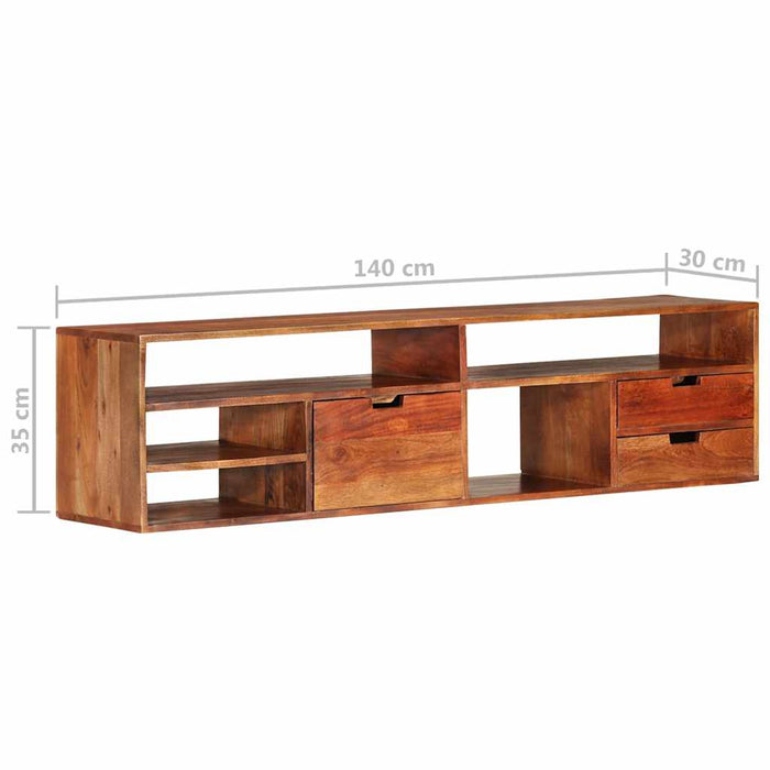 Comodă TV, 140x30x35 cm, lemn masiv de acacia WALTI