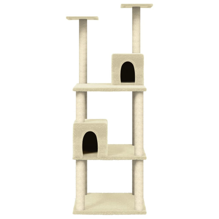 Ansamblu pisici cu stâlpi din funie de sisal, crem, 141 cm WALTI