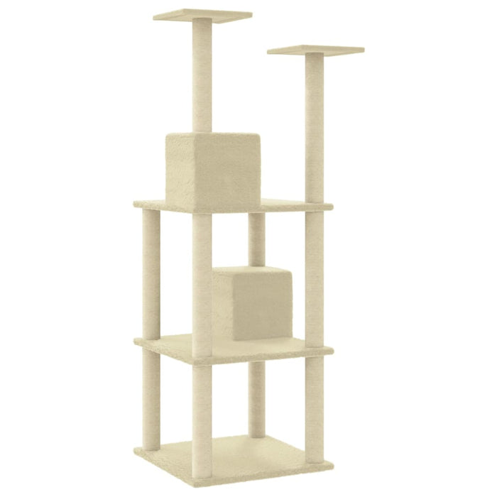 Ansamblu pisici cu stâlpi din funie de sisal, crem, 141 cm WALTI