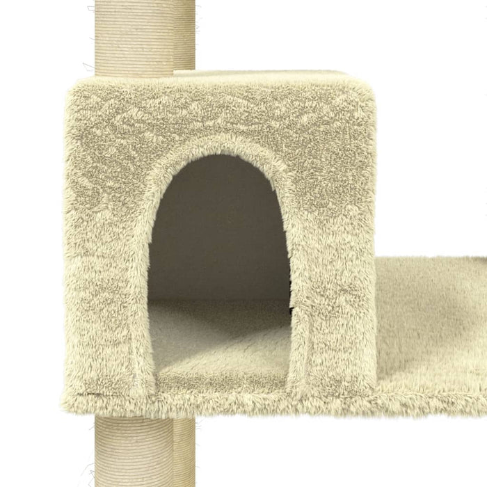 Ansamblu pisici cu stâlpi din funie de sisal, crem, 141 cm WALTI