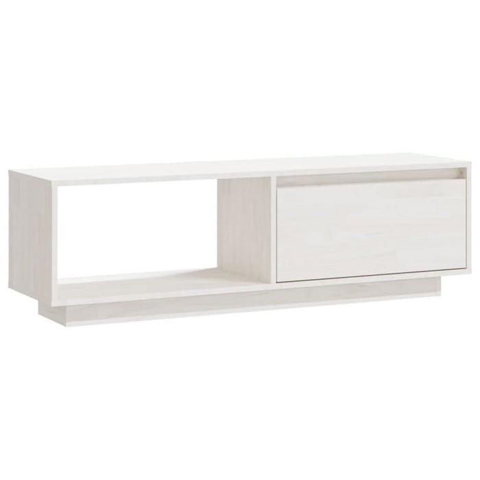 Comodă TV, alb, 110x30x33,5 cm, lemn masiv de pin - WALTI WALTI