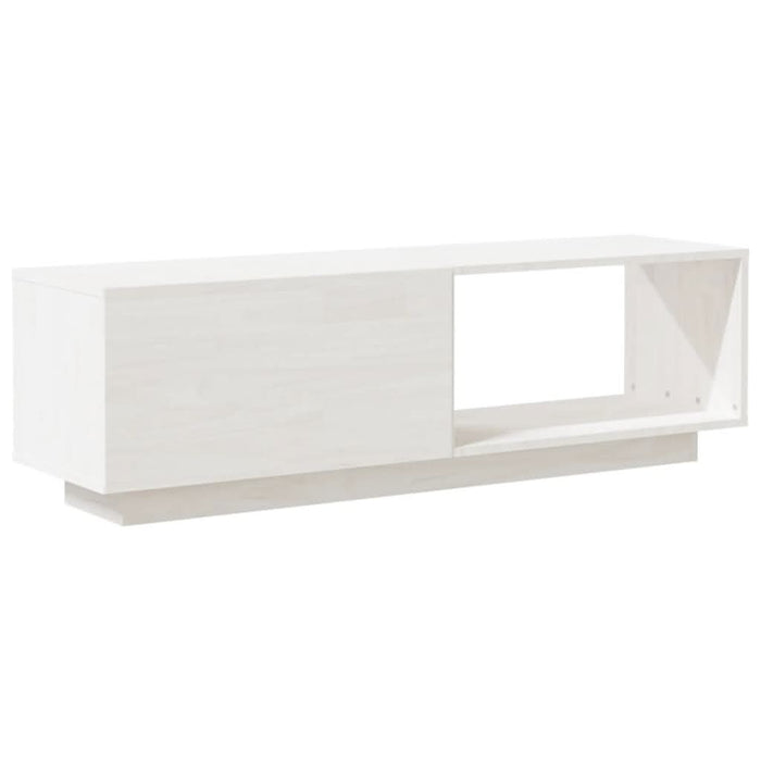 Comodă TV, alb, 110x30x33,5 cm, lemn masiv de pin - WALTI WALTI