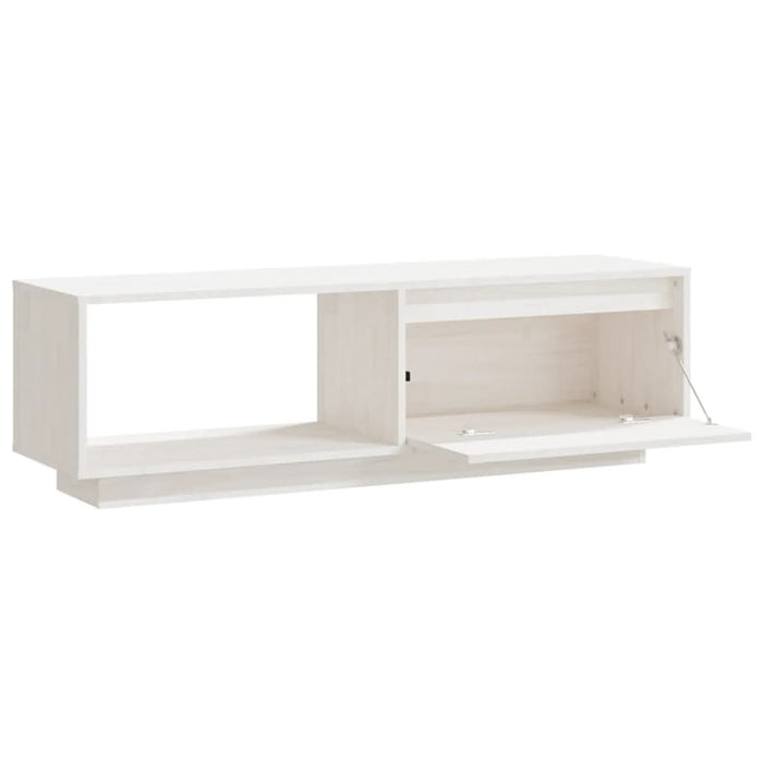 Comodă TV, alb, 110x30x33,5 cm, lemn masiv de pin - WALTI WALTI