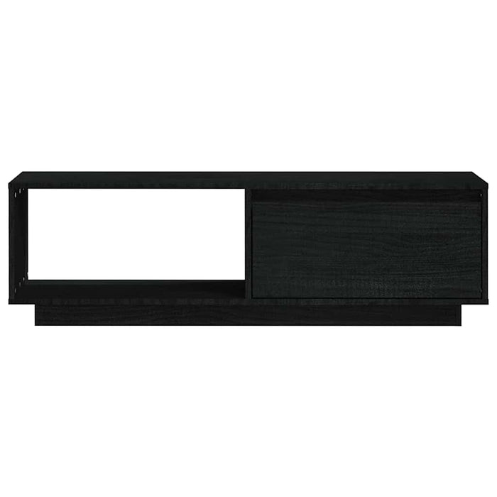 Comodă TV, negru, 110x30x33,5 cm, lemn masiv de pin WALTI