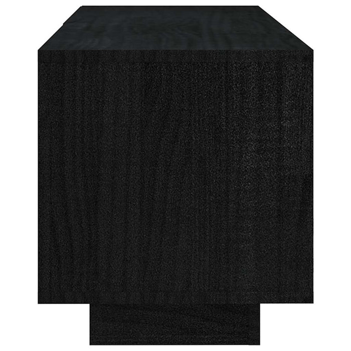 Comodă TV, negru, 110x30x33,5 cm, lemn masiv de pin WALTI