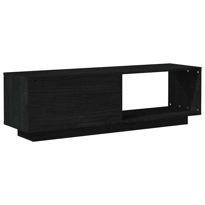 Comodă TV, negru, 110x30x33,5 cm, lemn masiv de pin WALTI