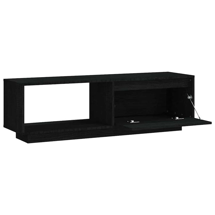 Comodă TV, negru, 110x30x33,5 cm, lemn masiv de pin WALTI