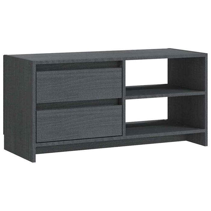 Comodă TV, gri, 80x31x39 cm, lemn masiv de pin WALTI