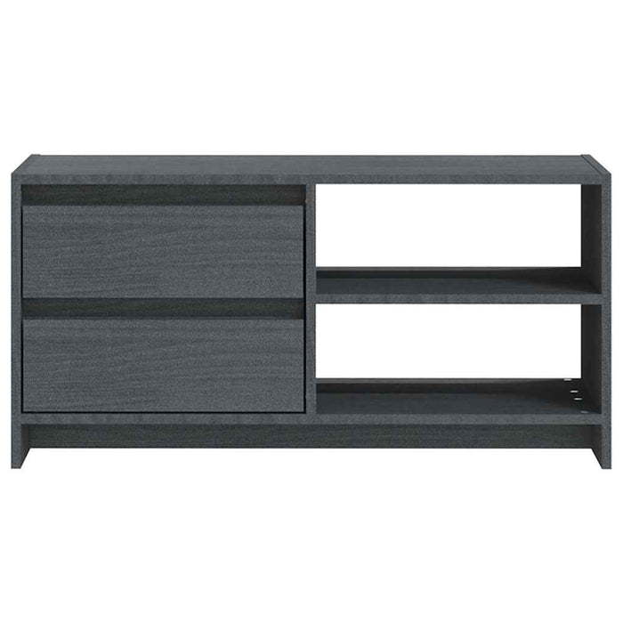 Comodă TV, gri, 80x31x39 cm, lemn masiv de pin WALTI