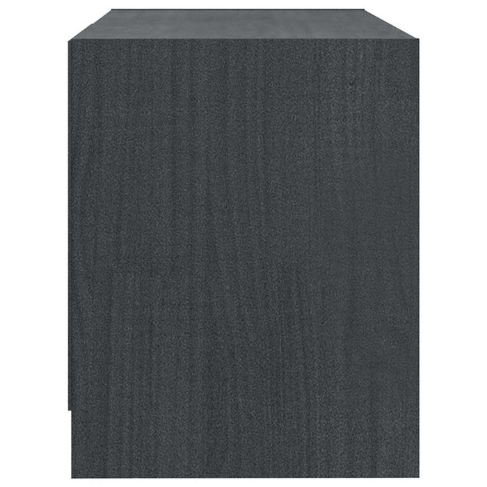 Comodă TV, gri, 80x31x39 cm, lemn masiv de pin WALTI