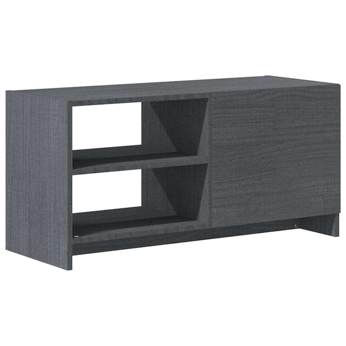 Comodă TV, gri, 80x31x39 cm, lemn masiv de pin WALTI