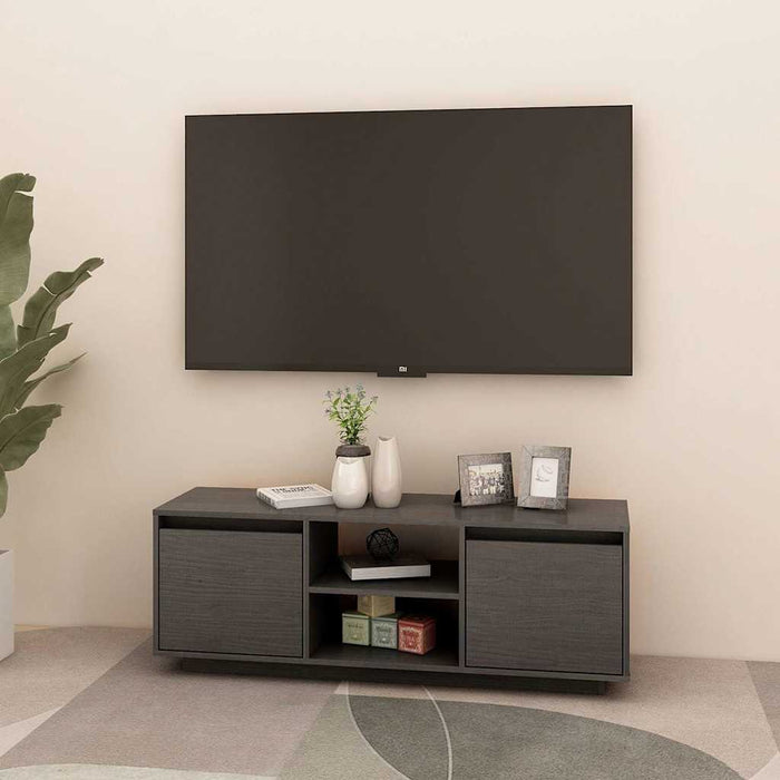 Comodă TV, gri, 110x30x40 cm, lemn masiv de pin WALTI