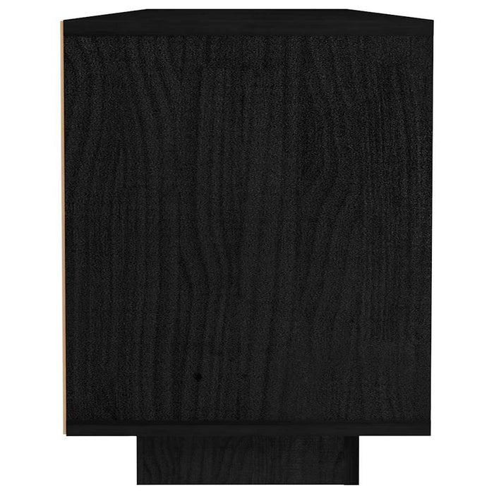 Comodă TV, negru, 110x30x40 cm, lemn masiv de pin WALTI