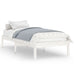 Cadru de pat mic single, alb, 75x190 cm, lemn masiv - WALTI WALTI