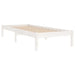 Cadru de pat mic single, alb, 75x190 cm, lemn masiv - WALTI WALTI