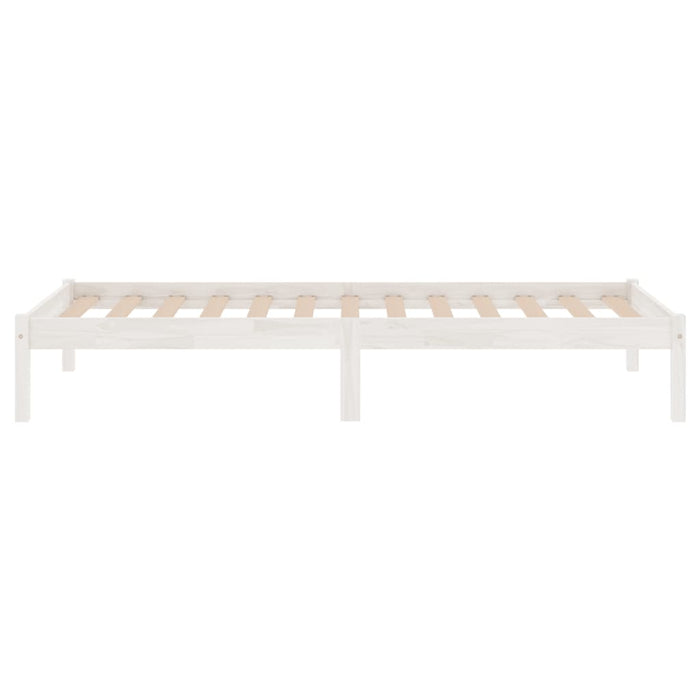 Cadru de pat mic single, alb, 75x190 cm, lemn masiv - WALTI WALTI
