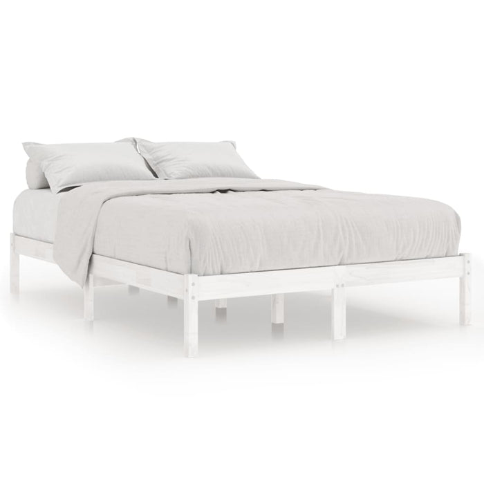 Cadru de pat, alb, 140x190 cm, lemn masiv de pin WALTI
