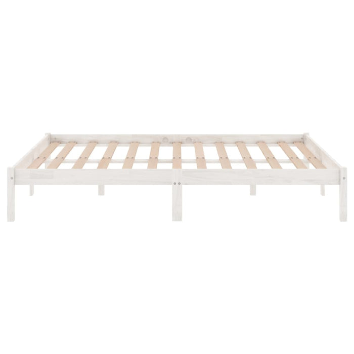 Cadru de pat, alb, 140x190 cm, lemn masiv de pin WALTI
