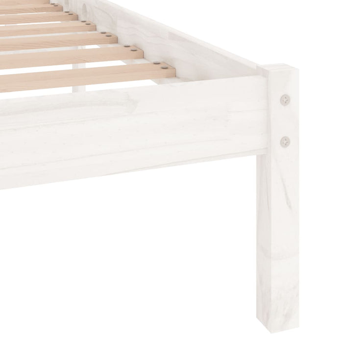 Cadru de pat, alb, 140x190 cm, lemn masiv de pin WALTI