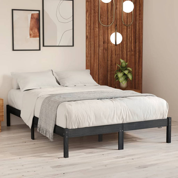 Cadru de pat, gri, 200x200 cm, lemn masiv de pin - WALTI WALTI