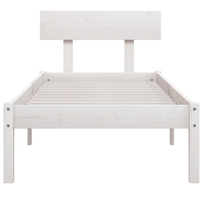 Cadru de pat single, alb, 90x190 cm, lemn masiv de pin - WALTI WALTI