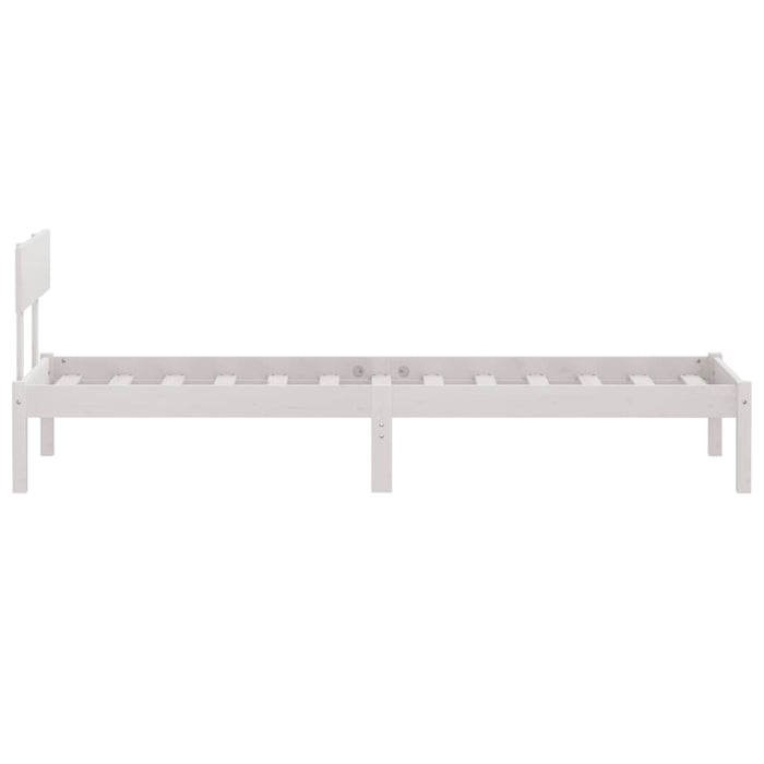 Cadru de pat single, alb, 90x190 cm, lemn masiv de pin - WALTI WALTI