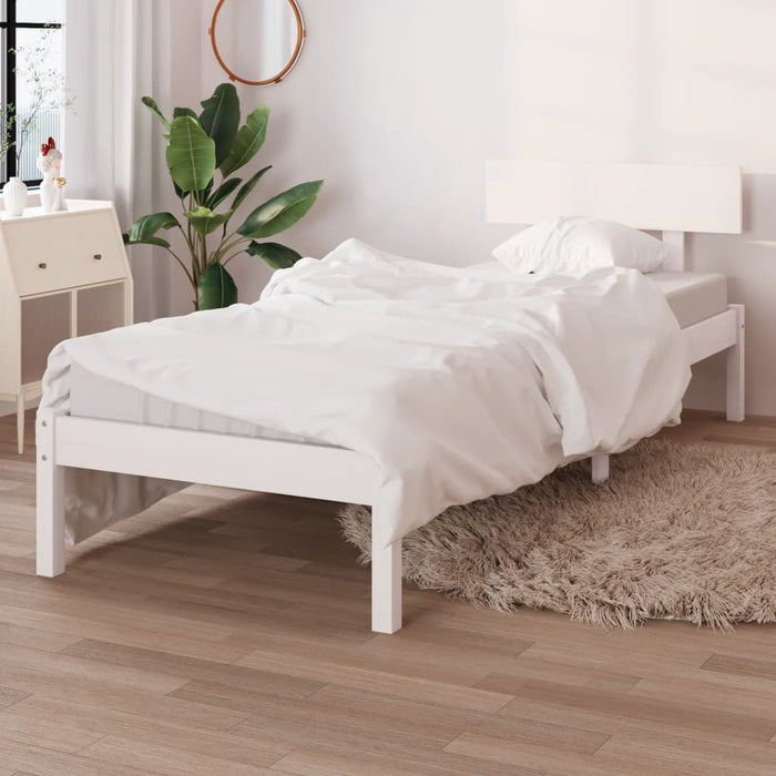 Cadru de pat single, alb, 90x190 cm, lemn masiv de pin - WALTI WALTI