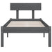 Cadru de pat single, gri, 90x190 cm, lemn masiv de pin - WALTI WALTI