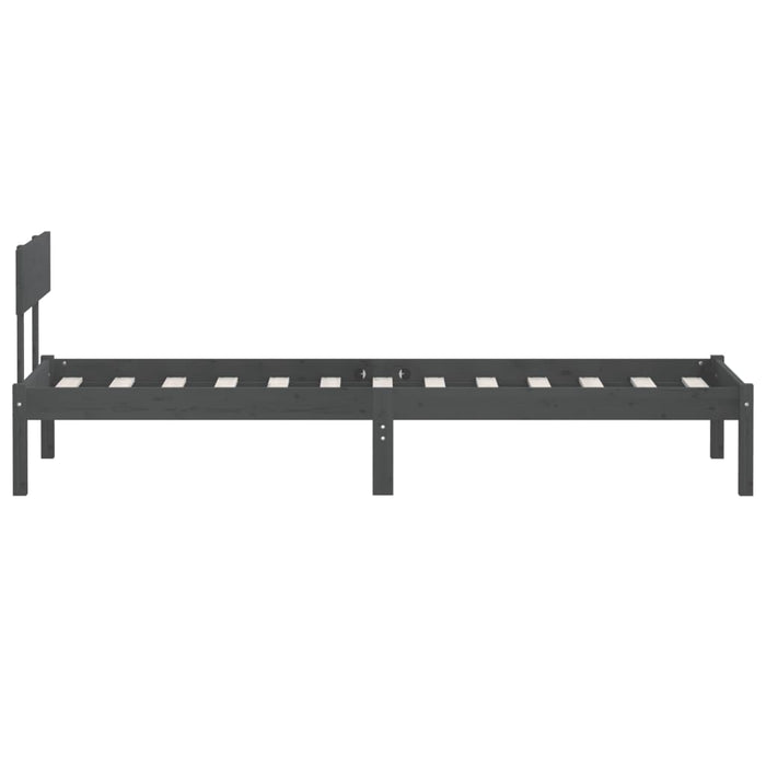 Cadru de pat single, gri, 90x190 cm, lemn masiv de pin - WALTI WALTI