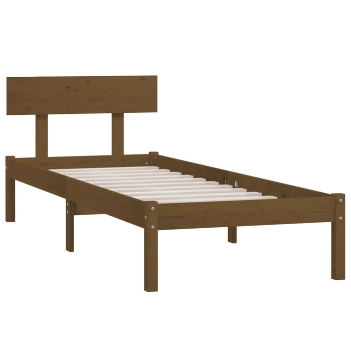 Cadru de pat single, maro miere, 90x190 cm, lemn masiv de pin - WALTI WALTI
