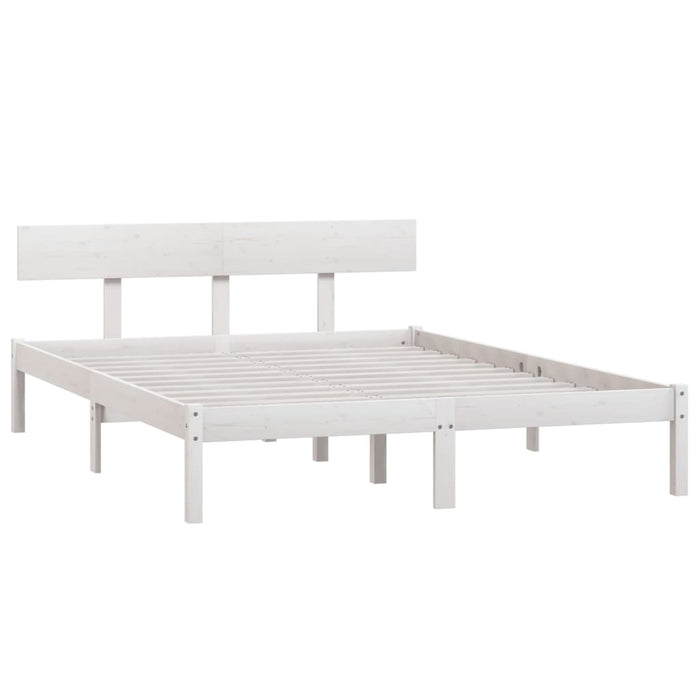 Cadru de pat, alb, 140x190 cm, lemn masiv de pin - WALTI WALTI