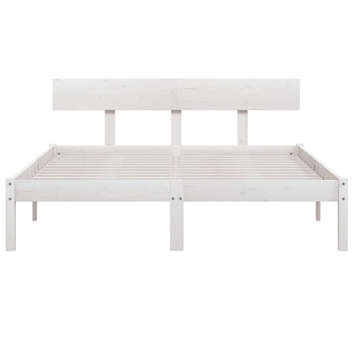 Cadru de pat, alb, 140x190 cm, lemn masiv de pin - WALTI WALTI