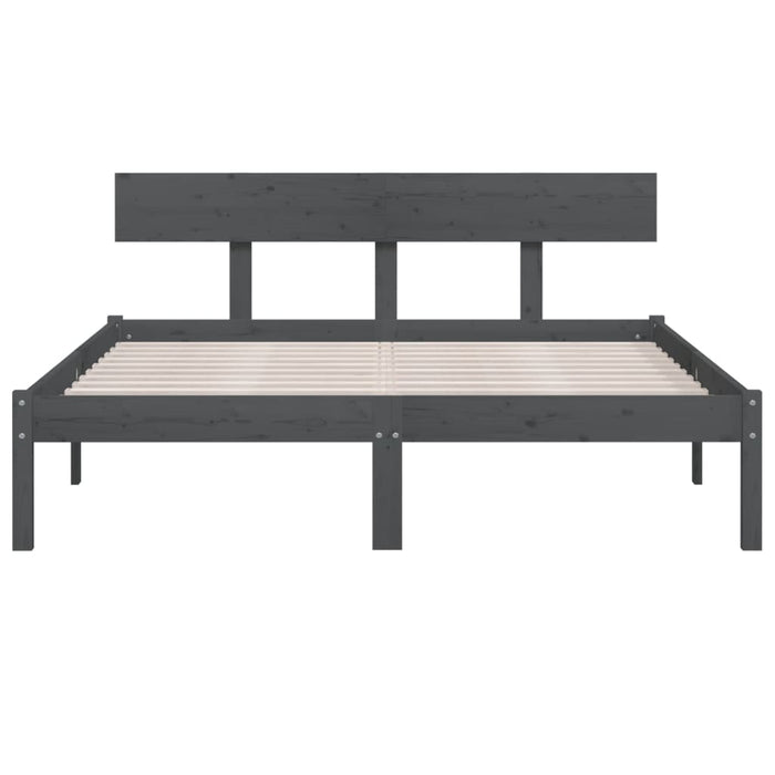 Cadru de pat, gri, 140x190 cm, lemn masiv de pin - WALTI WALTI