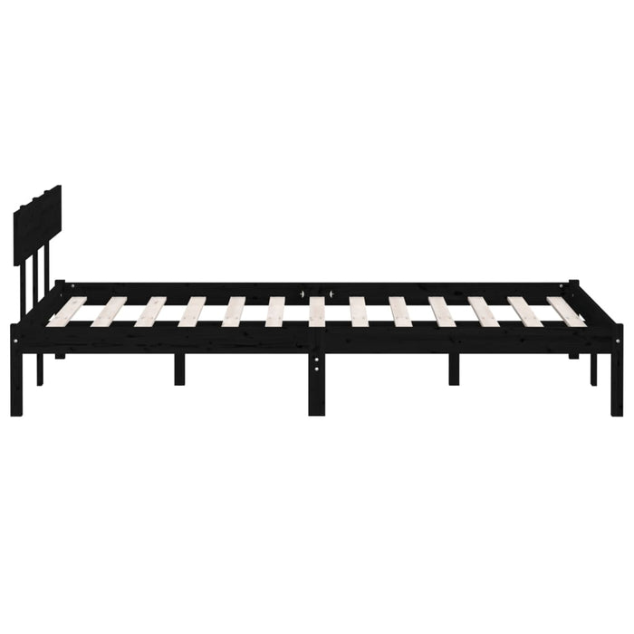 Cadru de pat, negru, 140x190 cm, lemn masiv de pin - WALTI WALTI
