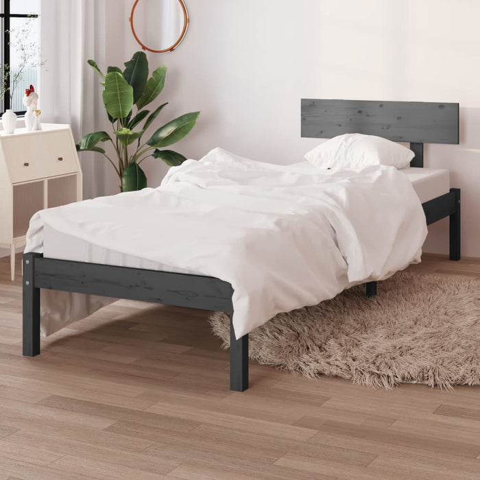 Cadru de pat, gri, 100x200 cm, lemn masiv de pin - WALTI WALTI