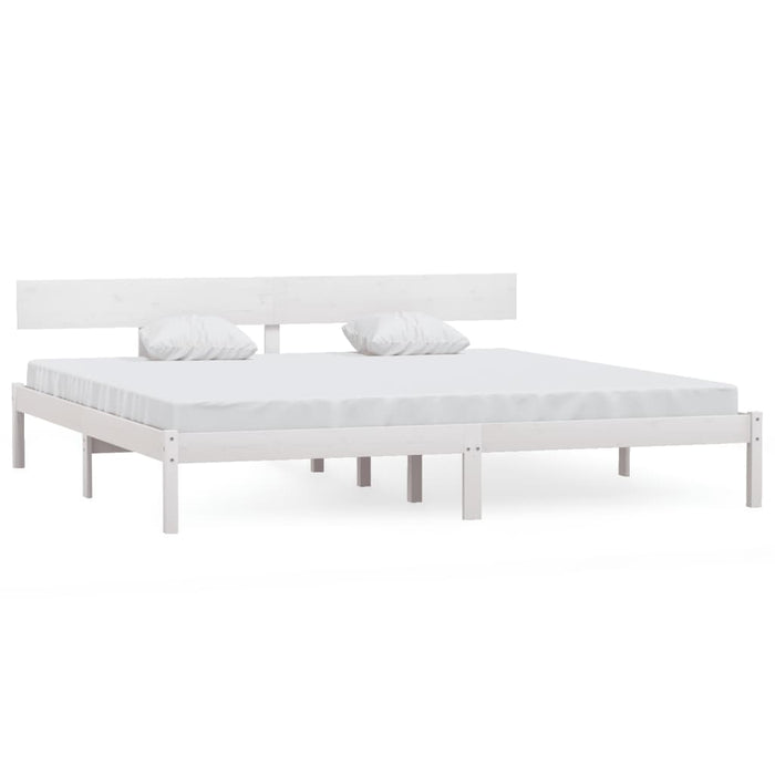Cadru de pat Super King, alb, 180x200 cm, lemn masiv de pin - WALTI WALTI