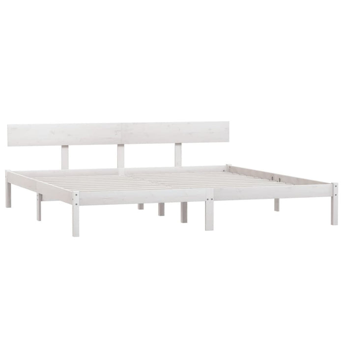 Cadru de pat Super King, alb, 180x200 cm, lemn masiv de pin - WALTI WALTI