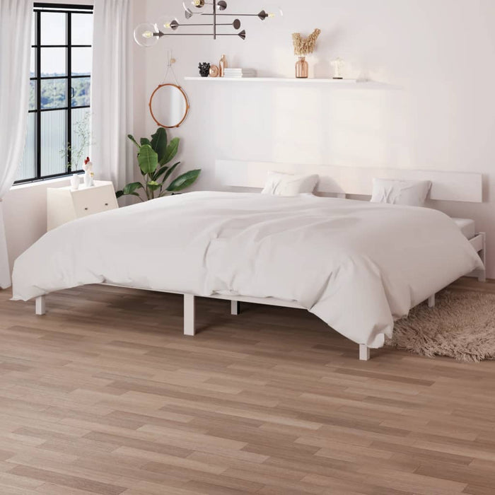Cadru de pat Super King, alb, 180x200 cm, lemn masiv de pin - WALTI WALTI