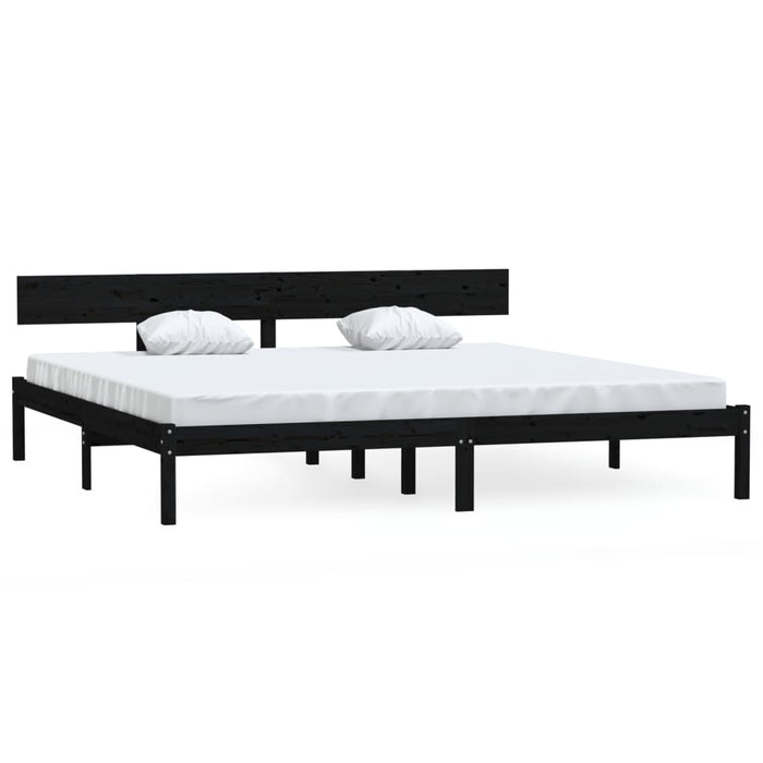 Cadru de pat Super King, negru, 180x200 cm, lemn masiv de pin WALTI