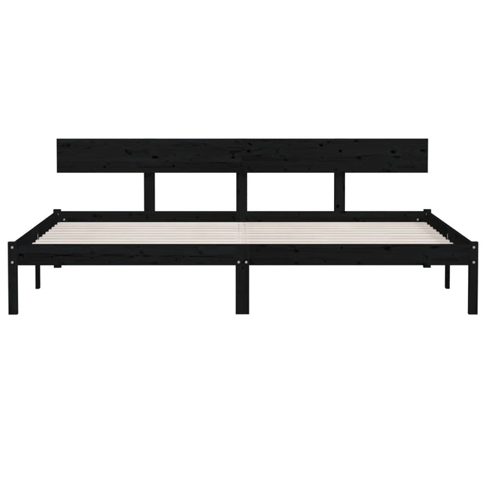 Cadru de pat Super King, negru, 180x200 cm, lemn masiv de pin WALTI