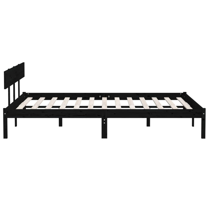 Cadru de pat Super King, negru, 180x200 cm, lemn masiv de pin WALTI