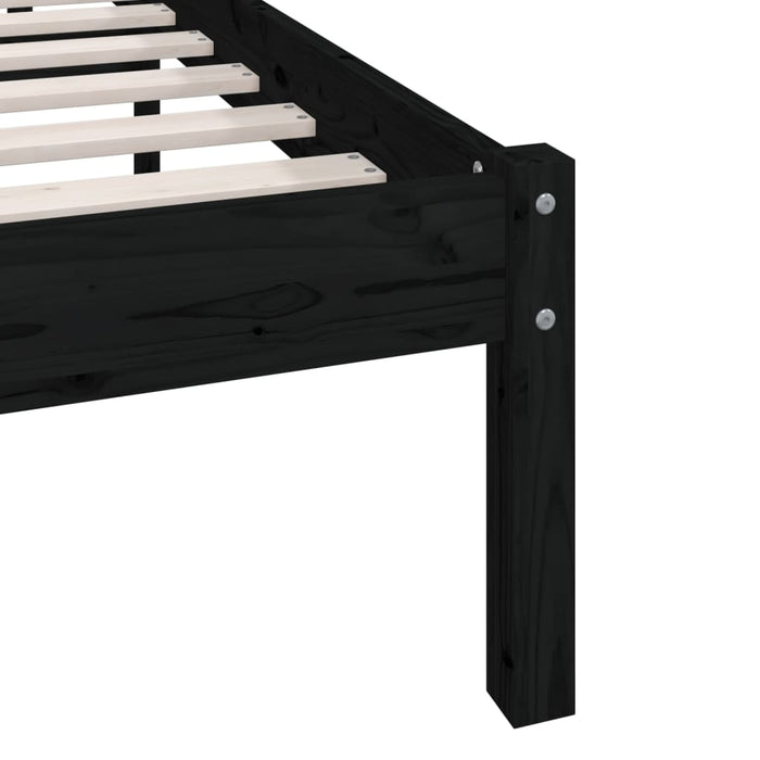 Cadru de pat Super King, negru, 180x200 cm, lemn masiv de pin WALTI