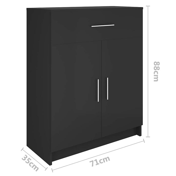 Dulap, negru, 71x35x88 cm, lemn prelucrat WALTI