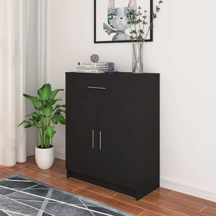 Dulap, negru, 71x35x88 cm, lemn prelucrat WALTI