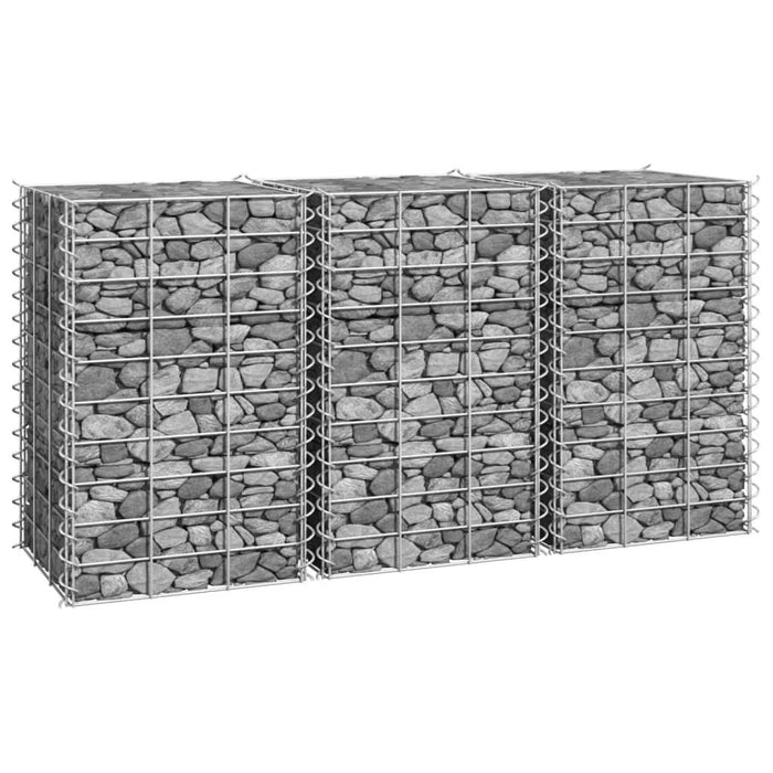 Straturi înălțate gabion, 3 buc., 30x30x50 cm, fier - WALTI WALTI