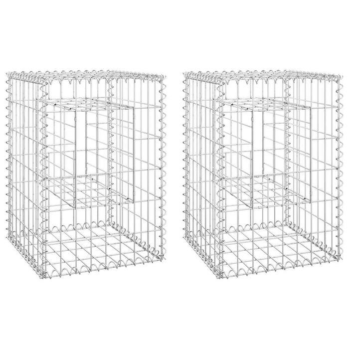 Stâlpi tip coș gabion, 2 buc., 40x40x60 cm, fier - WALTI WALTI