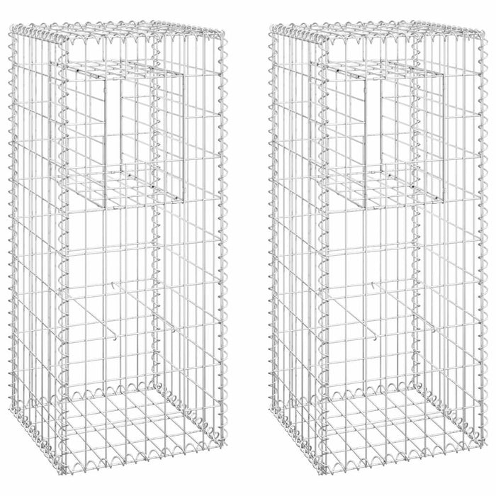 Stâlpi tip coș gabion, 2 buc., 40x40x100 cm, fier - WALTI WALTI